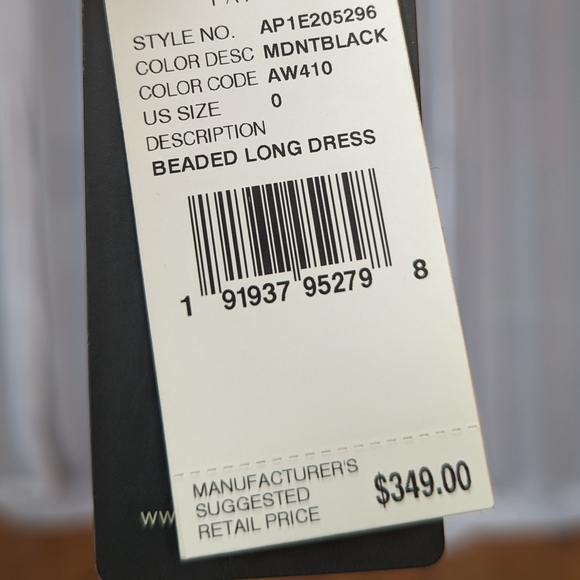 NWT Adrianna Papell Beaded Long Dress Gown | Size 0 XS - Picture 5 of 5